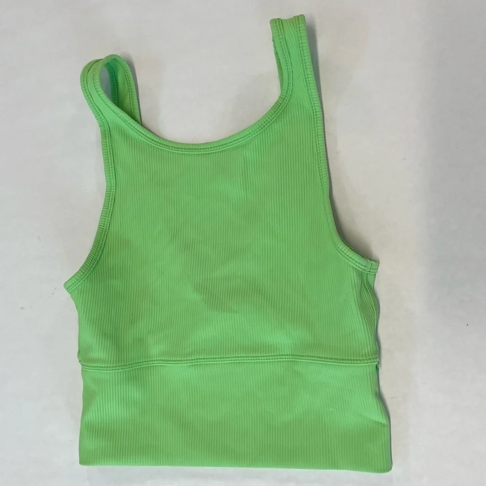 Lululemon scream green power pivot tank top 4